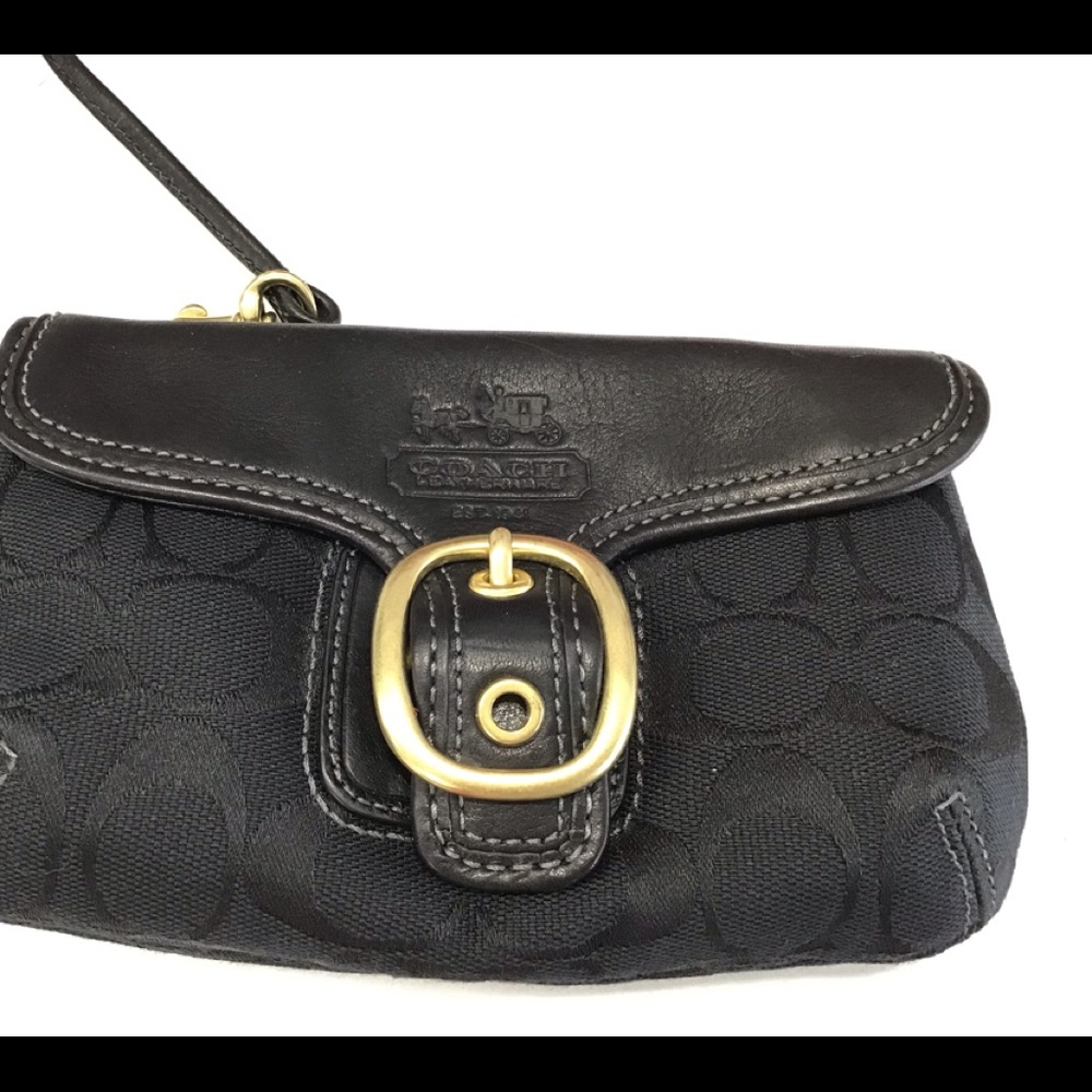Coach black wristlet